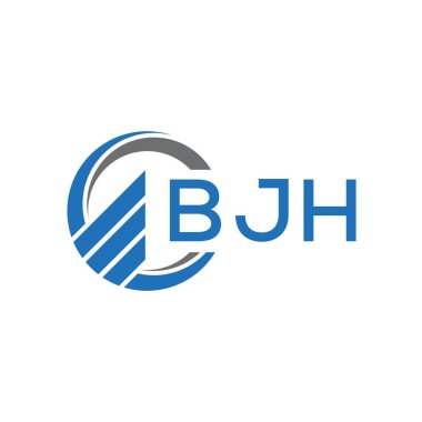 Beyaz arka planda BJH Flat muhasebe logosu tasarımı. BJH yaratıcı baş harfleri Growth grafik harf logosu kavramı. BJH işletme finans logosu tasarımı.