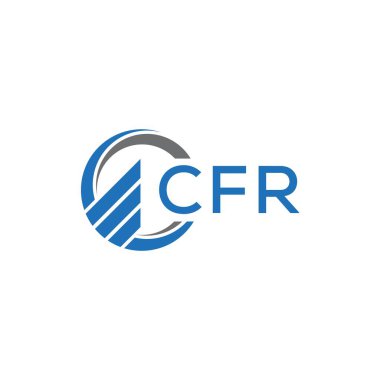 Beyaz arka planda CFR Flat muhasebe logosu tasarımı. CFR yaratıcı baş harfleri Growth grafik harf logosu kavramı. CFR işletme finans logosu tasarımı.