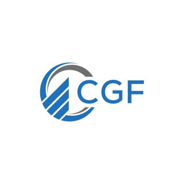 Beyaz arka planda CGF Düz Muhasebe logosu tasarımı. CGF 'nin yaratıcı baş harfleri, 