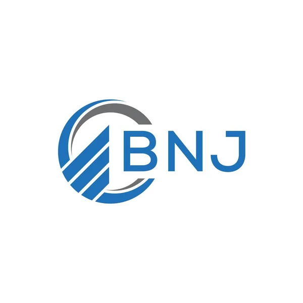 Bnj Flache Buchhaltung Logo Design Auf Weißem Hintergrund Bnj Kreative — Stockvektor