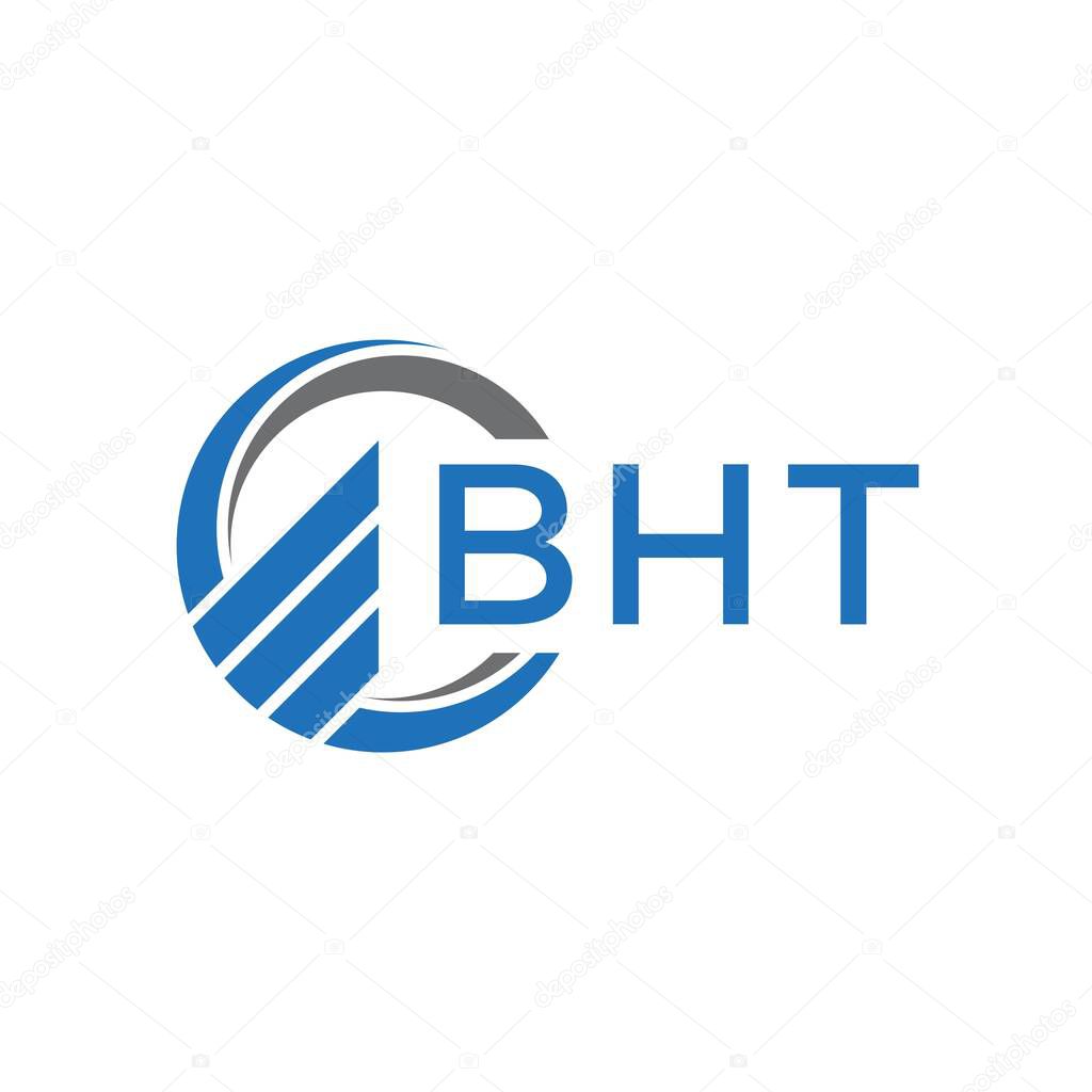BHT Flat accounting logo design on white background. BHT creative initials Growth graph letter logo concept. BHT business finance logo design.