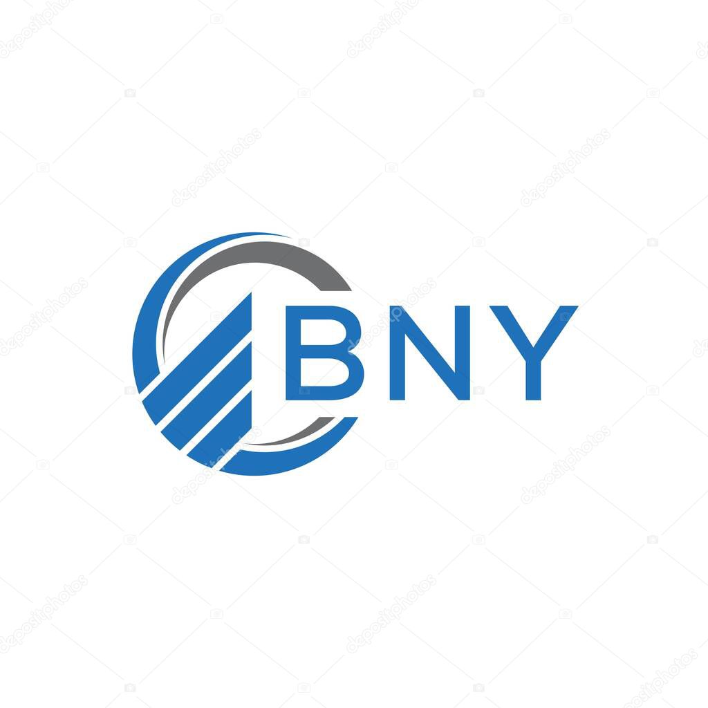 BNY Flat accounting logo design on white background. BNY creative initials Growth graph letter logo concept. BNY business finance logo design.