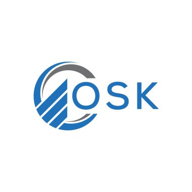 Siyah arka planda OSK harf logosu tasarımı. OSK yaratıcı harflerin baş harfleri logo kavramı. OSK harf tasarımı.