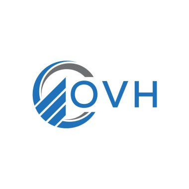 Siyah arka planda OVH harf logosu tasarımı. OVH yaratıcı harflerin baş harfleri logo kavramı. OVH harf tasarımı.