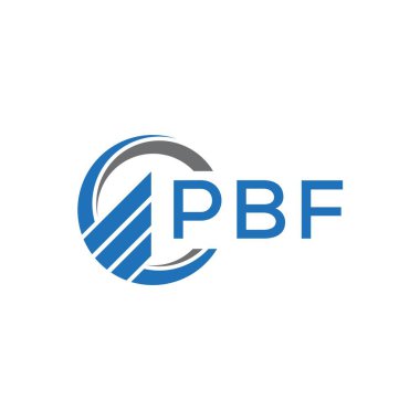 Siyah arkaplanda PBF harf logosu tasarımı. PBF yaratıcı harflerin baş harfleri logo kavramı. PBF harf tasarımı.