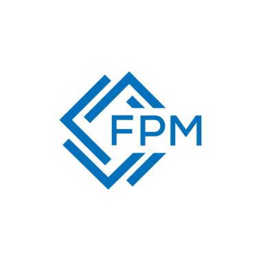 Beyaz arkaplanda FPM harfi logo tasarımı. FPM yaratıcı daire harfi logosu. FPM harf tasarımı.