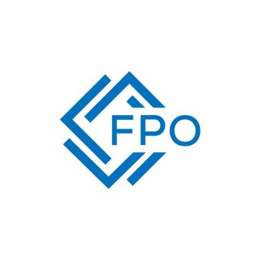 Beyaz arka planda FPO harf logosu tasarımı. FPO yaratıcı daire harfi logosu konsepti. FPO harf tasarımı.