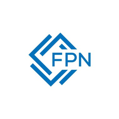 Beyaz arka planda FPN harf logosu tasarımı. FPN yaratıcı daire harfi logosu konsepti. FPN harf tasarımı.