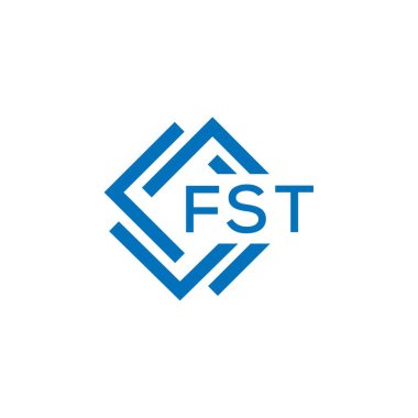 Beyaz arka planda FST harfi logo tasarımı. FST yaratıcı daire harfi logosu konsepti. FST harf tasarımı.