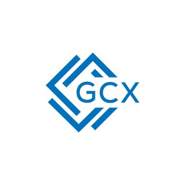 Beyaz arkaplanda GCX harf logosu tasarımı. GCX yaratıcı daire harfi logosu konsepti. GCX harf tasarımı.