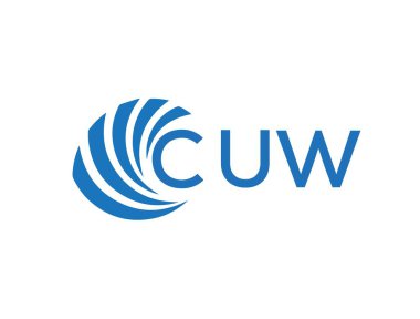 Beyaz arka planda CUW harf logosu tasarımı. CUW yaratıcı daire harfi logosu konsepti. CUW harf tasarımı.