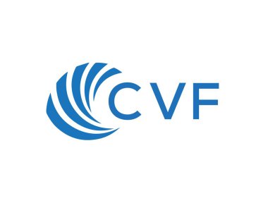 Beyaz arka planda CVF harf logosu tasarımı. CVF yaratıcı daire harfi logosu konsepti. CVF harf tasarımı.