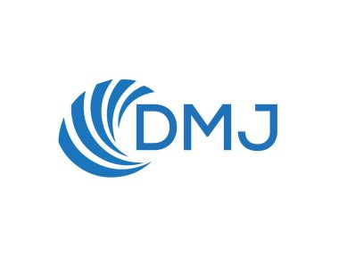 Beyaz arkaplanda DMJ harf logosu tasarımı. DMJ yaratıcı daire harfi logosu. DMJ harf tasarımı.