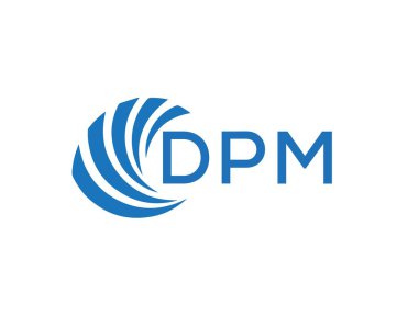 Beyaz arkaplanda DPM harfi logo tasarımı. DPM yaratıcı daire harfi logosu konsepti. DPM harf tasarımı.