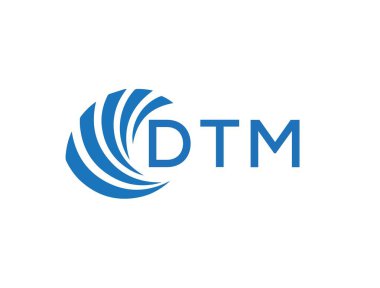 Beyaz arkaplanda DTM harf logosu tasarımı. DTM yaratıcı daire harfi logosu konsepti. DTM harf tasarımı.