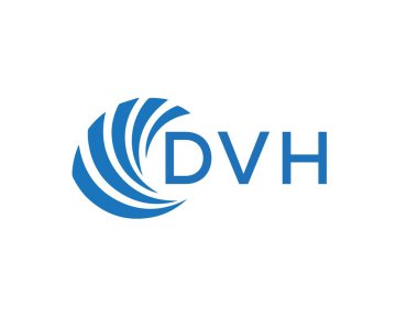 Beyaz arkaplanda DVH harf logosu tasarımı. DVH yaratıcı daire harfi logosu. DVH harf tasarımı.