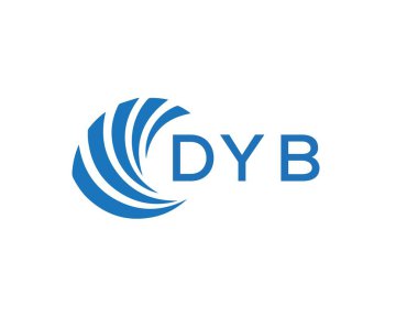 Beyaz arka planda DYB harfi logo tasarımı. DYB yaratıcı daire harfi logosu konsepti. DYB harf tasarımı.