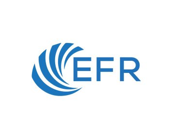 Beyaz arka planda EFR harf logosu tasarımı. EFR yaratıcı daire harfi logosu konsepti. EFR harf tasarımı.