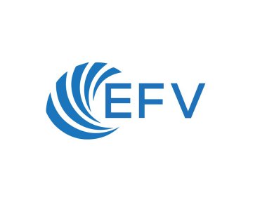 Beyaz arka planda EFV harf logosu tasarımı. EFV yaratıcı daire harfi logosu konsepti. EFV harf tasarımı.
