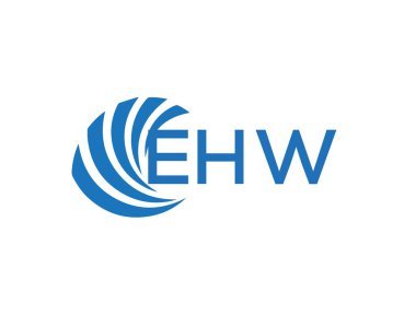 Beyaz arkaplanda EHW harf logosu tasarımı. EHW yaratıcı daire harfi logosu konsepti. EHW harf tasarımı.
