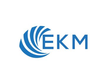 Beyaz arkaplanda EKM harf logosu tasarımı. EKM yaratıcı daire harfi logosu. EKM harf tasarımı.