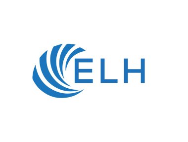 Beyaz arka planda ELH harf logosu tasarımı. ELH yaratıcı daire harfi logosu. ELH harf tasarımı.