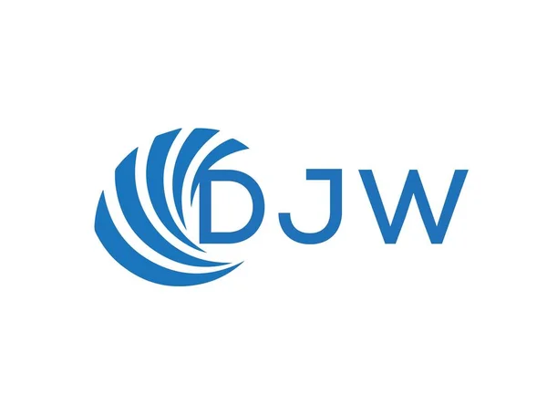 Djw Letter Logo Design White Background Djw Creative Circle Letter — 스톡 벡터
