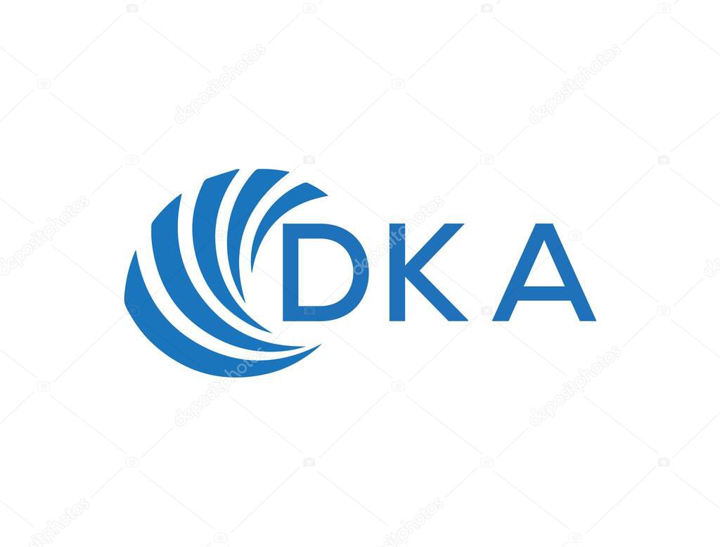 DKA letter logo design on white background. DKA creative circle letter logo concept. DKA letter design.