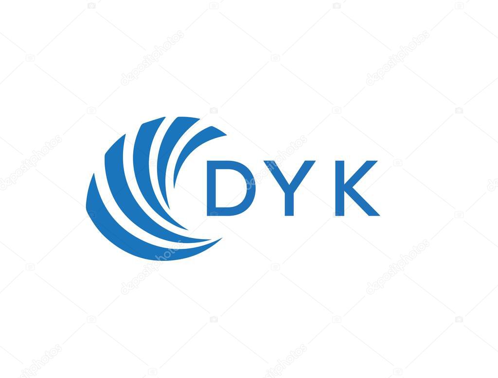 DYK letter logo design on white background. DYK creative circle letter logo concept. DYK letter design.