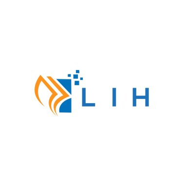 LIH credit repair accounting logo design on WHITE background. LIH creative initials Growth graph letter logo concept. LIH business finance logo design.