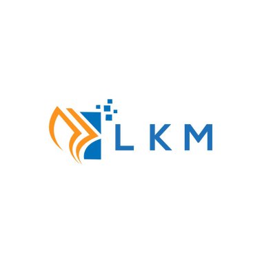 LKM credit repair accounting logo design on WHITE background. LKM creative initials Growth graph letter logo concept. LKM business finance logo design.