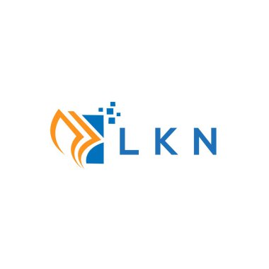 LKN credit repair accounting logo design on WHITE background. LKN creative initials Growth graph letter logo concept. LKN business finance logo design.
