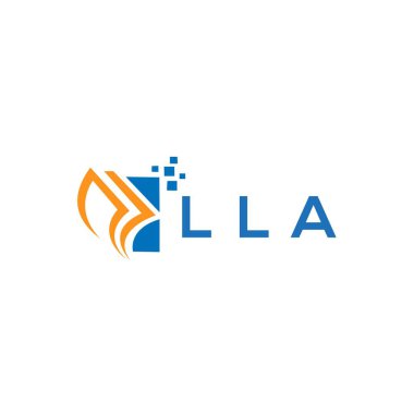 LLA credit repair accounting logo design on WHITE background. LLA creative initials Growth graph letter logo concept. LLA business finance logo design.