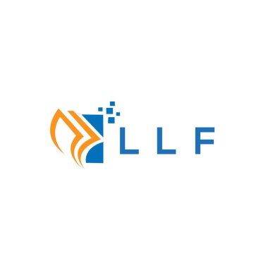 LLF credit repair accounting logo design on WHITE background. LLF creative initials Growth graph letter logo concept. LLF business finance logo design.