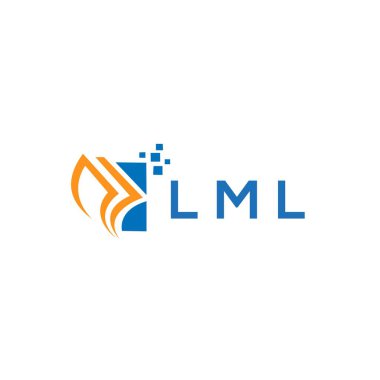 LML credit repair accounting logo design on WHITE background. LML creative initials Growth graph letter logo concept. LML business finance logo design.