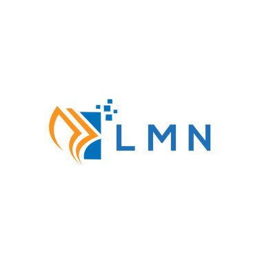 LMN credit repair accounting logo design on WHITE background. LMN creative initials Growth graph letter logo concept. LMN business finance logo design.