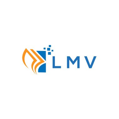 LMV credit repair accounting logo design on WHITE background. LMV creative initials Growth graph letter logo concept. LMV business finance logo design.