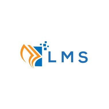LMS credit repair accounting logo design on WHITE background. LMS creative initials Growth graph letter logo concept. LMS business finance logo design.