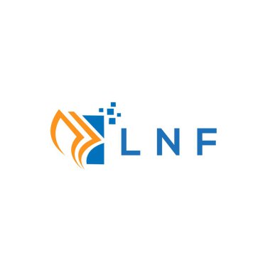 LNF credit repair accounting logo design on WHITE background. LNF creative initials Growth graph letter logo concept. LNF business finance logo design.