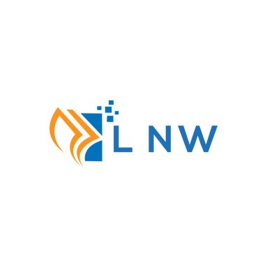 LNW credit repair accounting logo design on WHITE background. LNW creative initials Growth graph letter logo concept. LNW business finance logo design.
