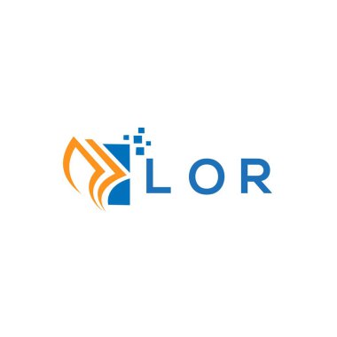 LOR credit repair accounting logo design on WHITE background. LOR creative initials Growth graph letter logo concept. LOR business finance logo design.