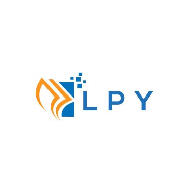 LPY credit repair accounting logo design on WHITE background. LPY creative initials Growth graph letter logo concept. LPY business finance logo design.