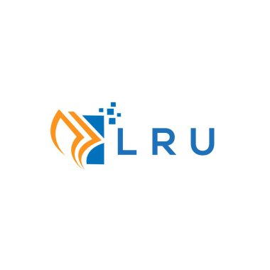 LRU credit repair accounting logo design on WHITE background. LRU creative initials Growth graph letter logo concept. LRU business finance logo design.