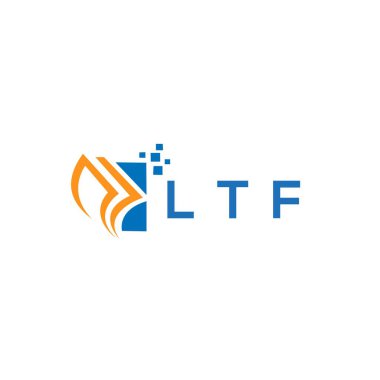 LTF credit repair accounting logo design on WHITE background. LTF creative initials Growth graph letter logo concept. LTF business finance logo design.