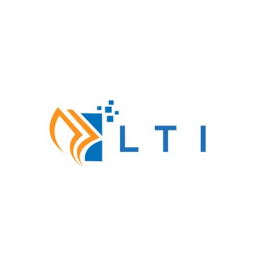 LTI credit repair accounting logo design on WHITE background. LTI creative initials Growth graph letter logo concept. LTI business finance logo design.