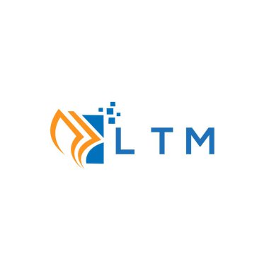 LTM credit repair accounting logo design on WHITE background. LTM creative initials Growth graph letter logo concept. LTM business finance logo design.