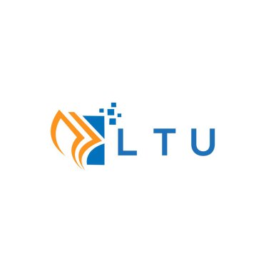 LTU credit repair accounting logo design on WHITE background. LTU creative initials Growth graph letter logo concept. LTU business finance logo design.