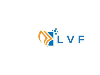 LVF credit repair accounting logo design on WHITE background. LVF creative initials Growth graph letter logo concept. LVF business finance logo design.