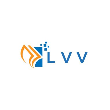 LVV credit repair accounting logo design on WHITE background. LVV creative initials Growth graph letter logo concept. LVV business finance logo design.