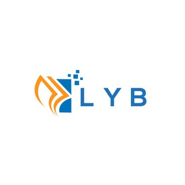 LYB credit repair accounting logo design on WHITE background. LYB creative initials Growth graph letter logo concept. LYB business finance logo design.LYB credit repair accounting logo design on WHITE background. LYB creative initials Growth graph le